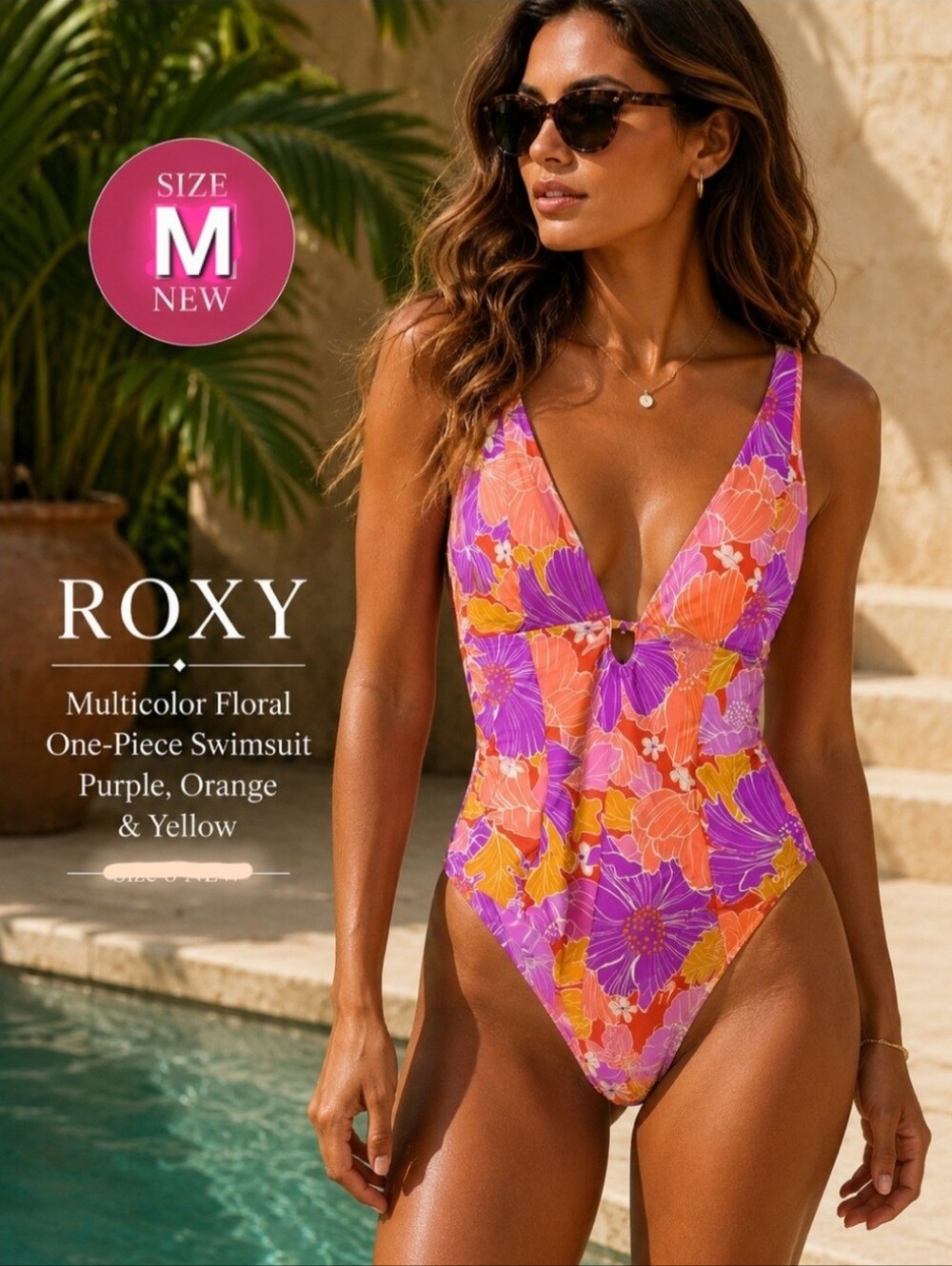 Roxy Floral One Piece Bathing Suit
